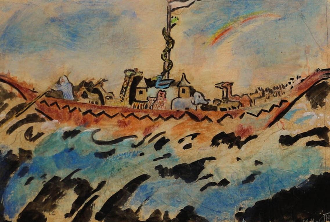 Unknown Figurative Art - 20th Century Watercolour - Noah's Arch