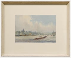 Sydney Vale FRSA - Mid 20th Century Watercolour, View from the River Thames