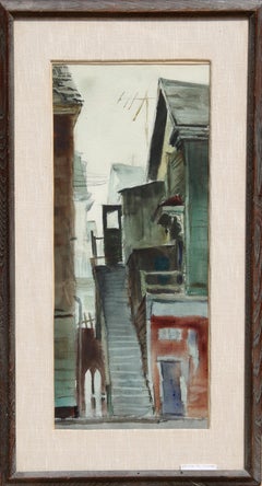 Paysage de Gloucester, aquarelle impressionniste d'Eve Nethercott