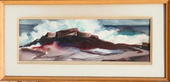 Surf at Twin Lights, aquarelle impressionniste d'Eve Nethercott