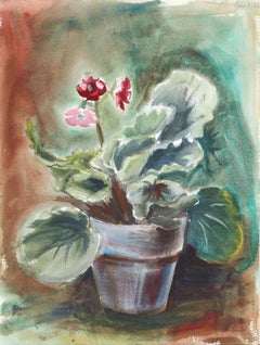 Plante à fleurs, aquarelle impressionniste d'Eve Nethercott