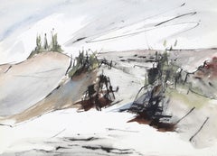 Strandlandschaft, impressionistisches Aquarell von Eve Nethercott