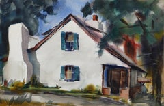 Flea Market, impressionistisches Aquarell von Eve Nethercott