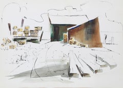 Étude sur le Yard, aquarelle impressionniste d'Eve Nethercott