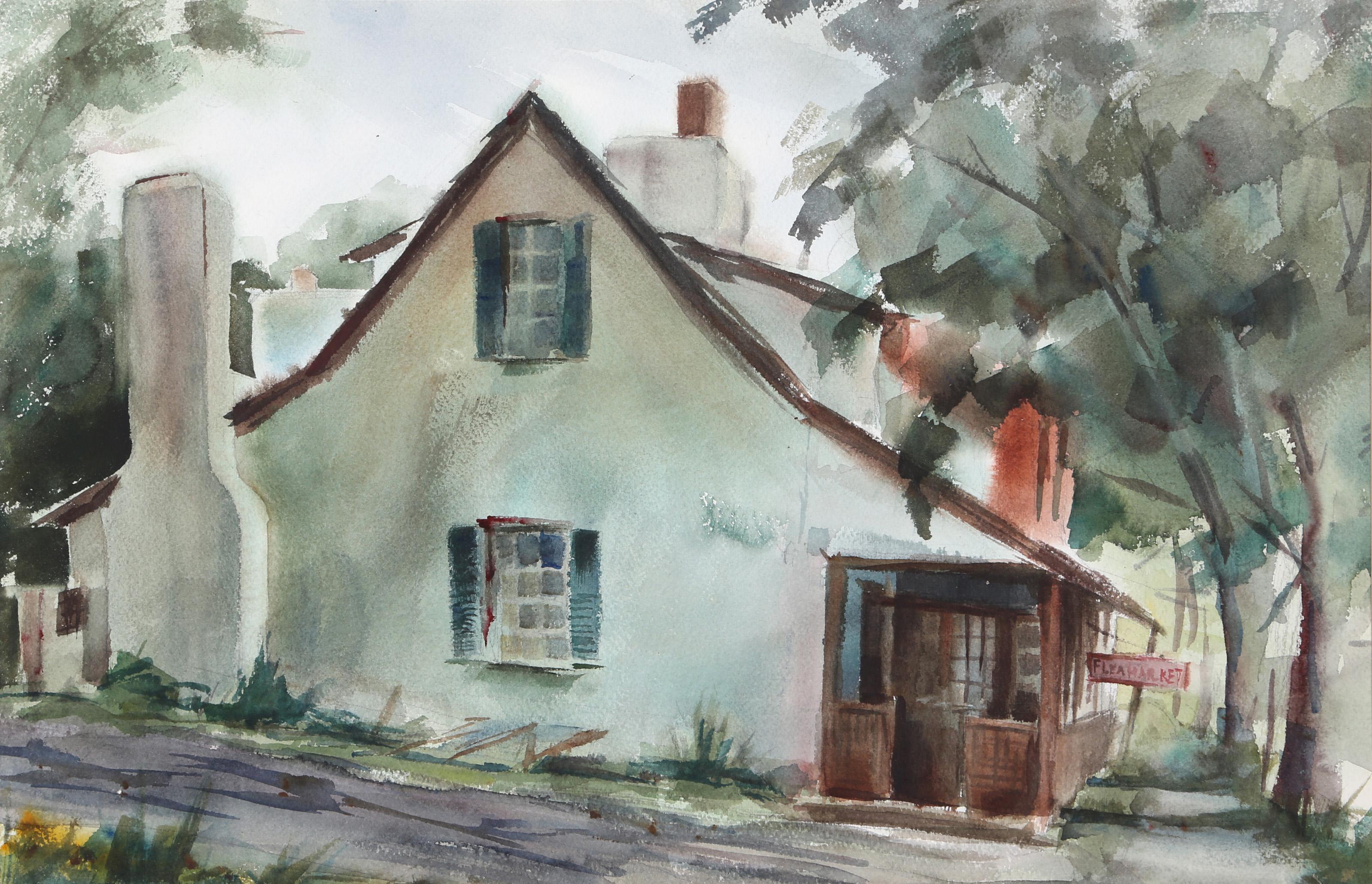  Eve Nethercott, estadounidense (1925 - 2015) -  Rastro (P2,46), Año:  1961, Medio:  Acuarela sobre papel, Tamaño de la imagen:  14 x 21 pulgadas, Tamaño:  15  x 22.5 in. (38.1  x 57,15 cm), Descripción:  Una acuarela única sobre papel de la artista