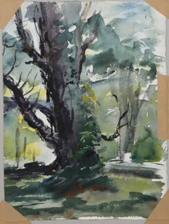 Forest, impressionistisches Aquarell von Eve Nethercott