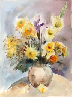 Vase of Flowers, aquarelle impressionniste d'Eve Nethercott