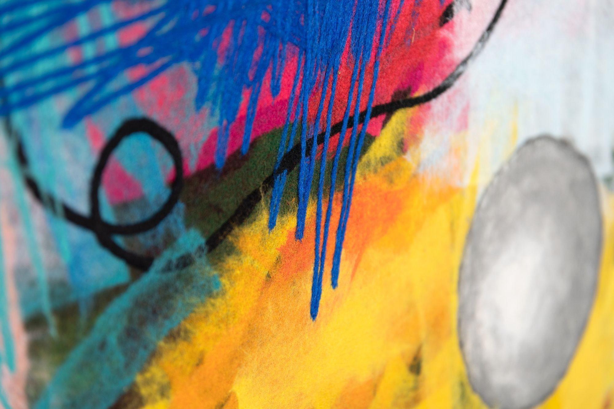 Obra textil de lana afieltrada del artista italiano Marco Barberio en venta 1