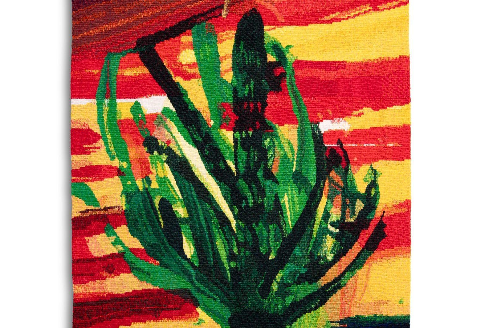 Barbara Rae, handgewebter Wandteppich aus Wolle und Baumwolle mit dem Titel Olive Terraces, Zahara 2009 im Angebot 2
