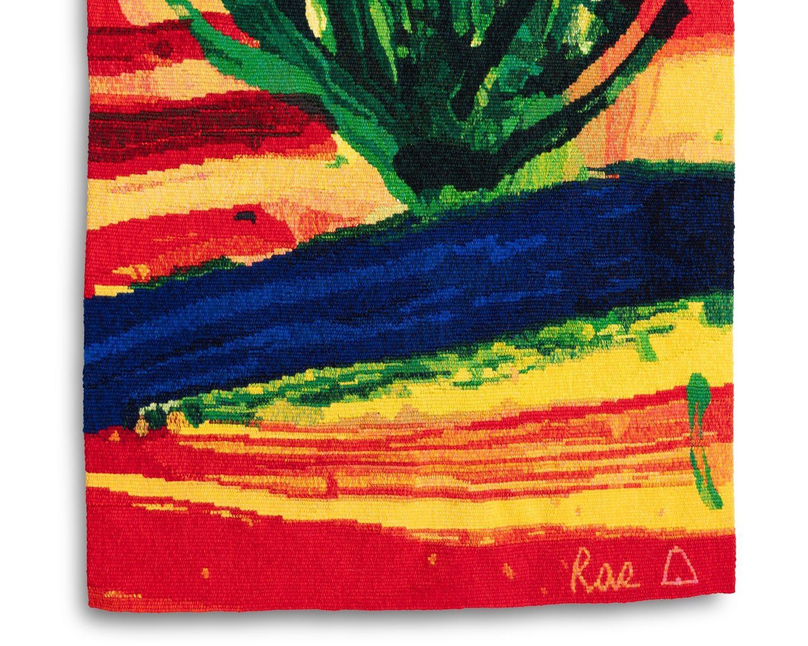 Barbara Rae, handgewebter Wandteppich aus Wolle und Baumwolle mit dem Titel Olive Terraces, Zahara 2009 im Angebot 3
