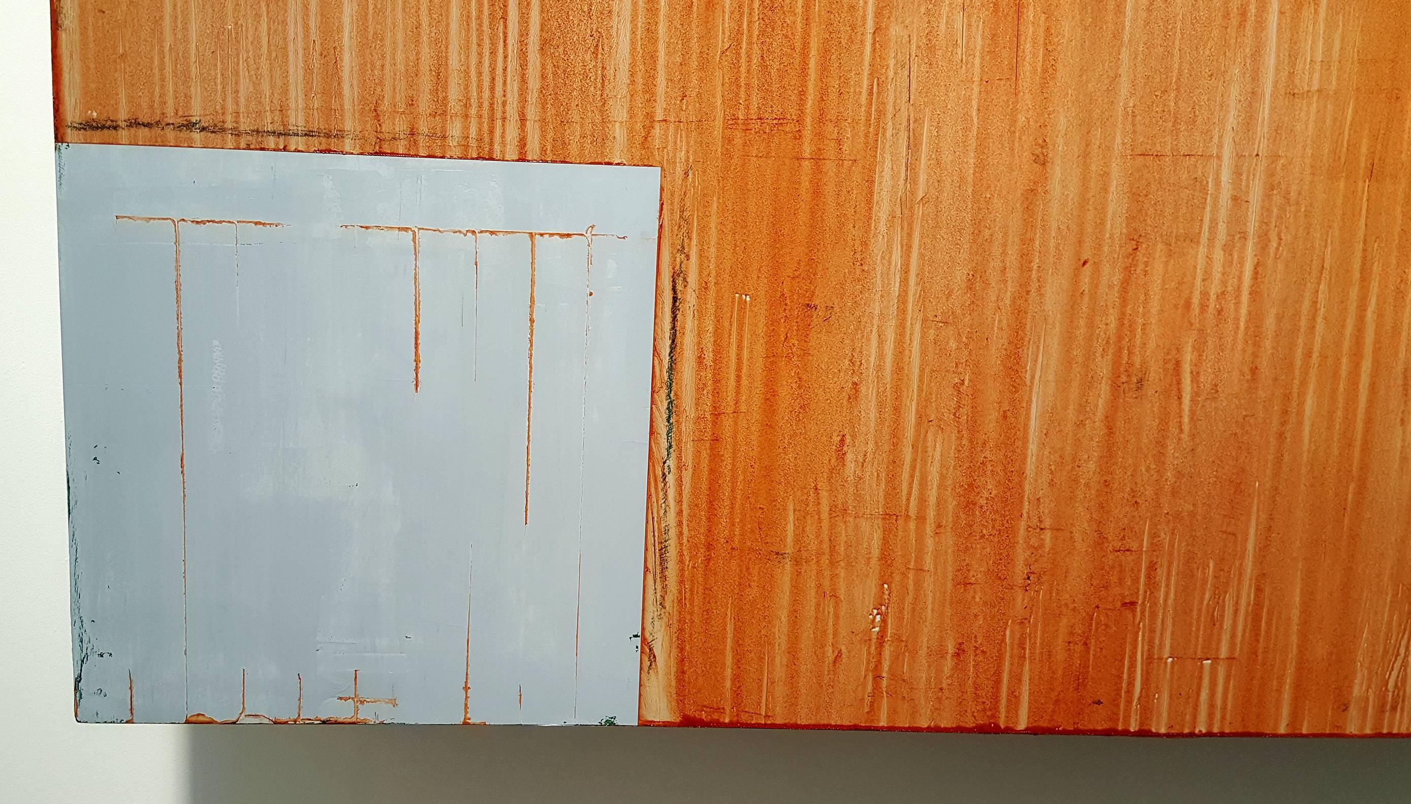 Peinture à l'huile de grande dimension sur coffret de bouleau 