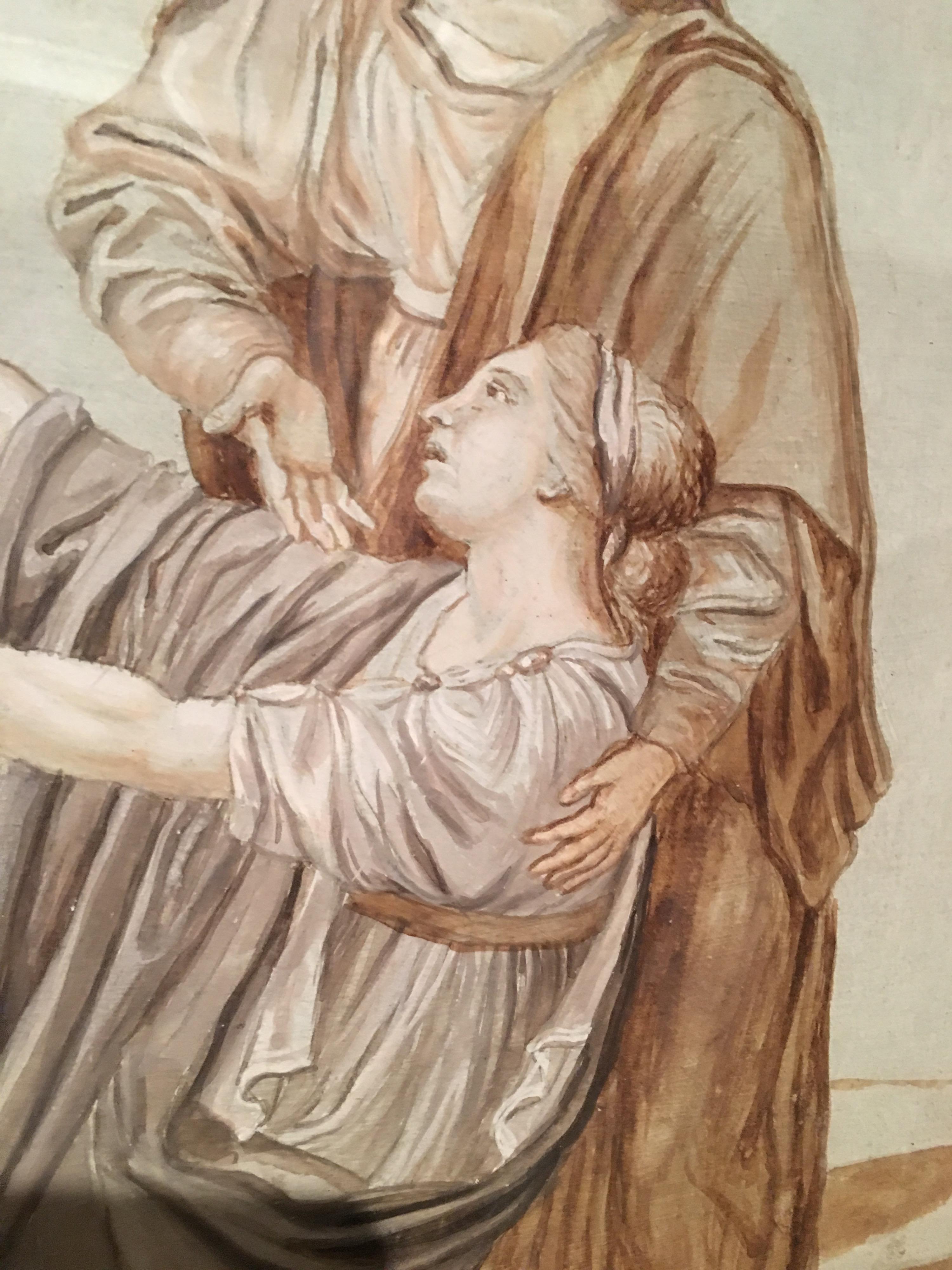Seguidor Jacques-Louis David Neoclásico Rojo Chalck Papel Francés en venta 1