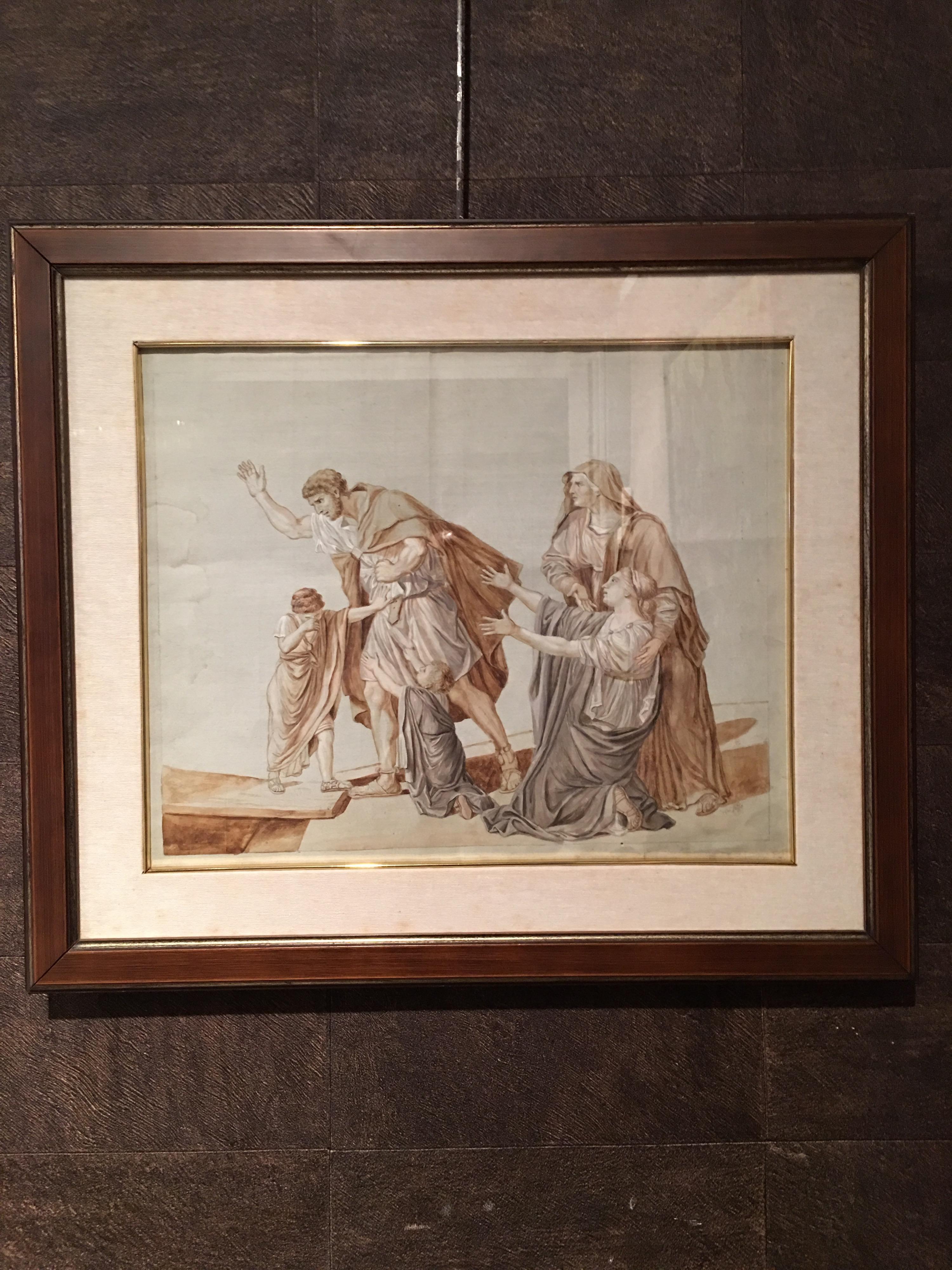 Seguidor Jacques-Louis David Neoclásico Rojo Chalck Papel Francés en venta 5