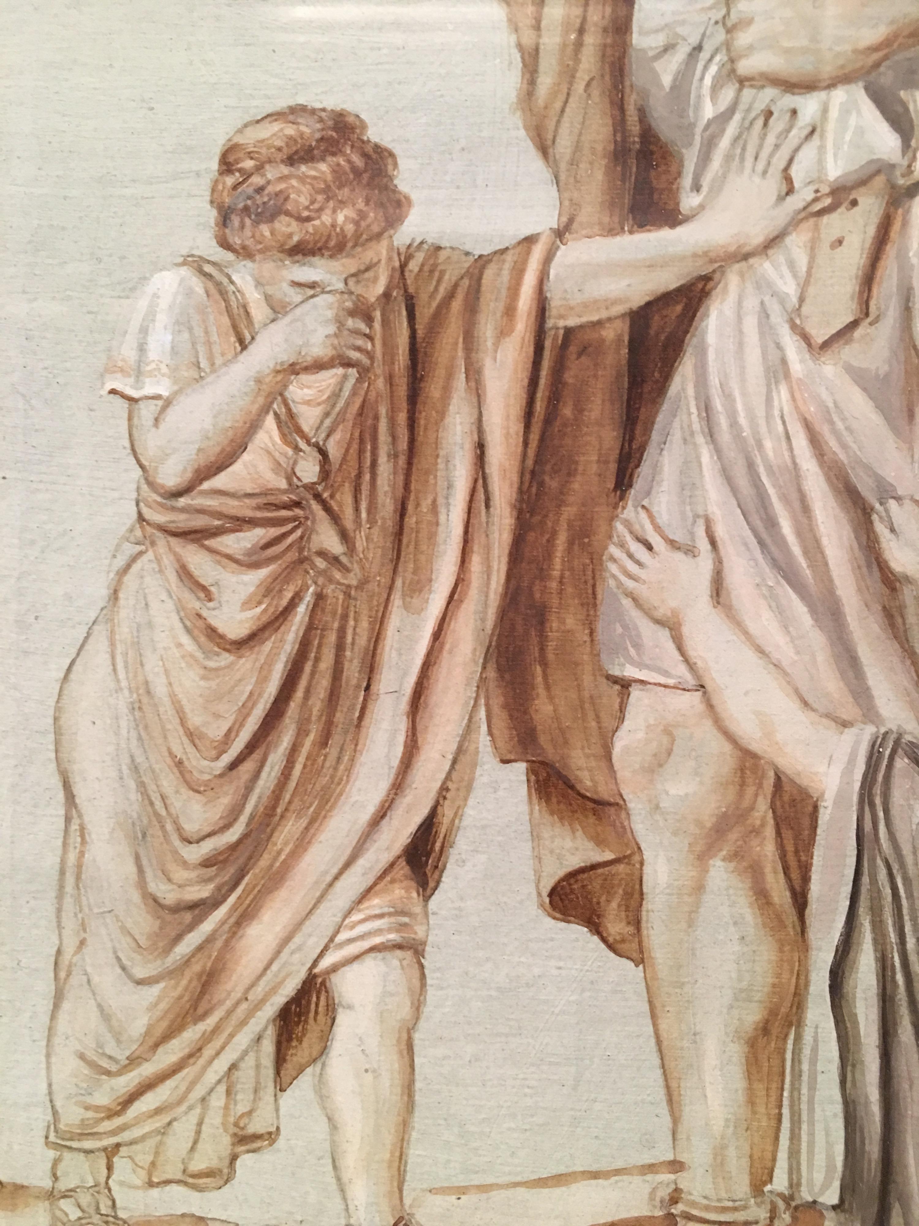 Seguidor Jacques-Louis David Neoclásico Rojo Chalck Papel Francés - Portrait Marrón de Unknown