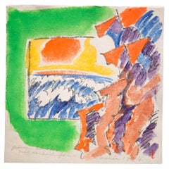 Yasse Tabuch Signed Dedicated and Dated Watercolor