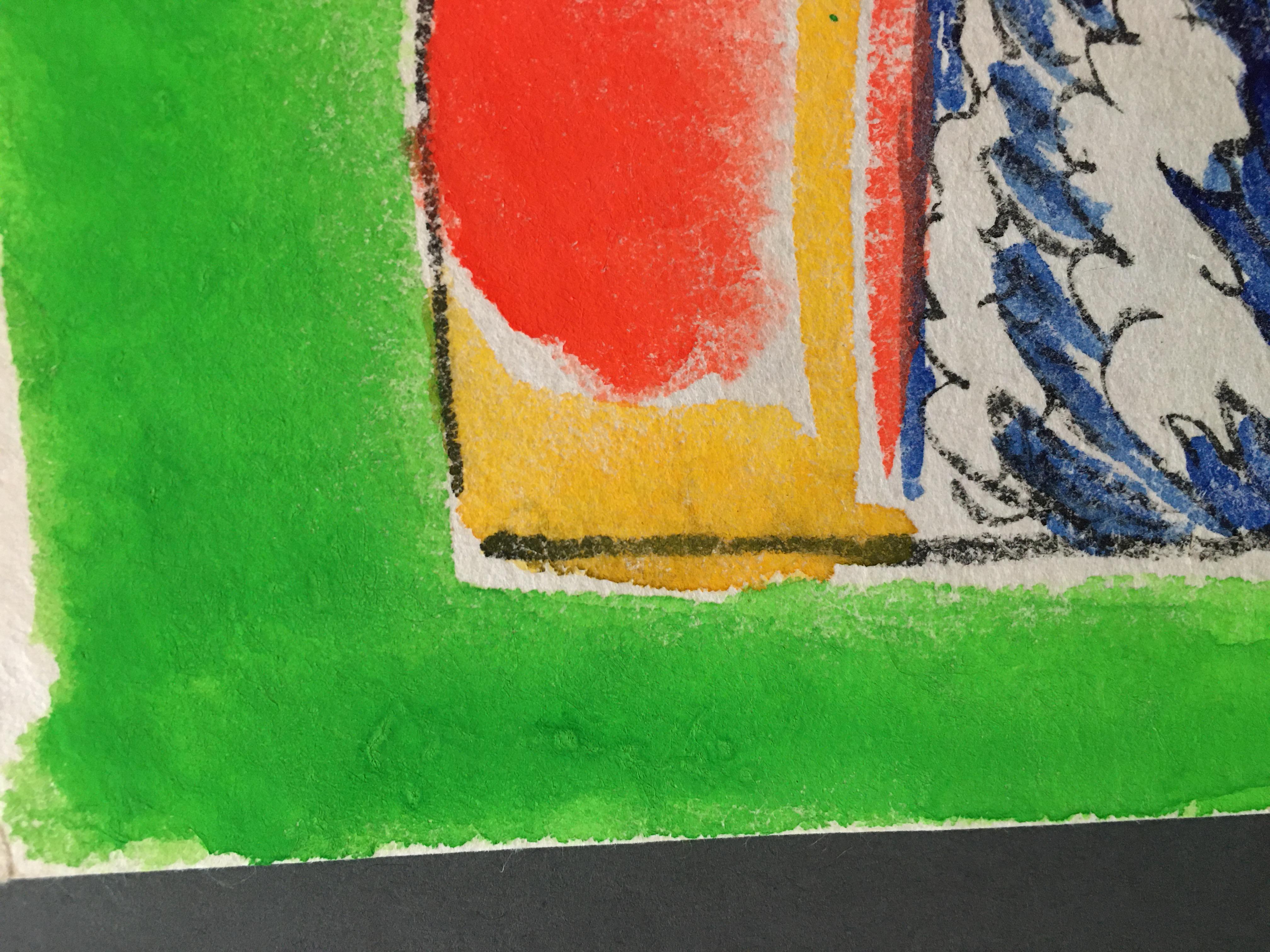 Yasse Tabuch Signed Dedicated and Dated Watercolor For Sale 5