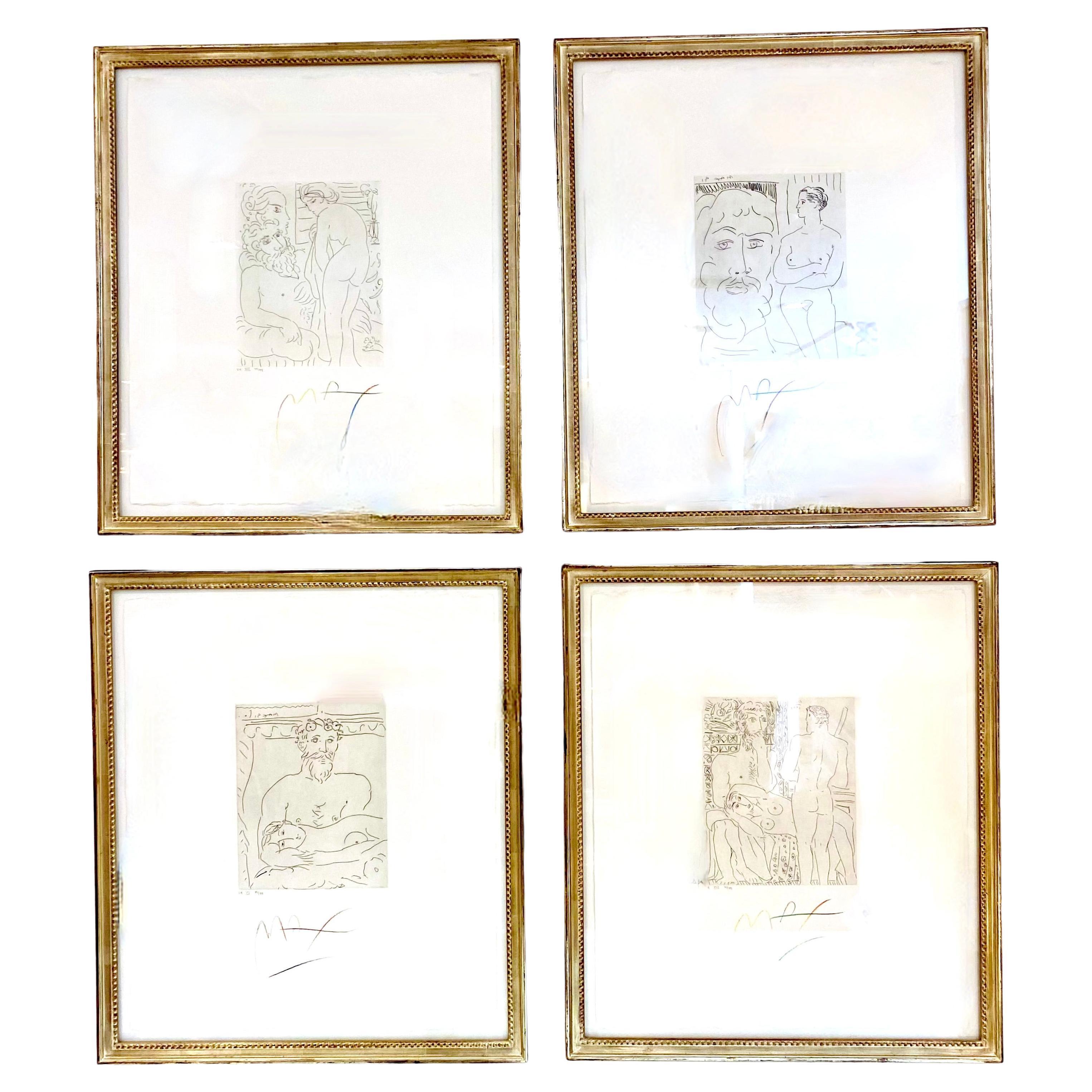 Hommage à Picasso, groupe de 4 lithographies Pater Max - Art de Peter Max