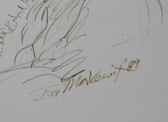 Native American Man - I, Contemporary Ink on Paper by Ira Moskowitz