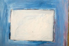 Green and White Squares, Minimalist Gouache on Paper Painting by Peter Pinchbeck