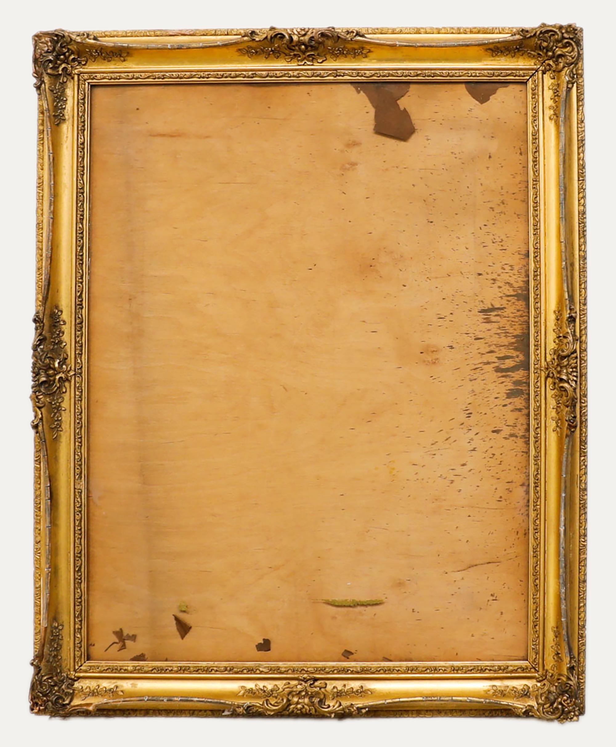 Late 19th Century Gilt Picture Frame with Glazing - Art by Unknown