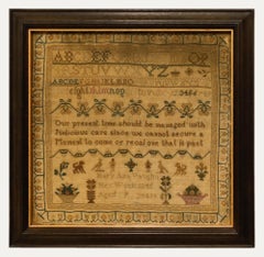Antique Mary Ann Vaughn - Framed Mid 19th Century Victorian Sampler