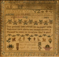 Mary Ann Vaughn - Framed Mid 19th Century Victorian Sampler