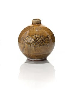 Kugelige Bernsteinfisch-Vase, Jeffry Mitchell, 2020