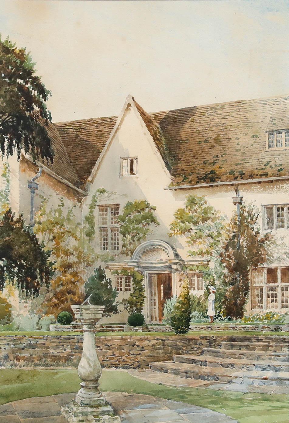 Arthur Cecil Fare (1876-1958) - Acquerello del 1922, Heneage Court - Landscape Art Beige di Unknown