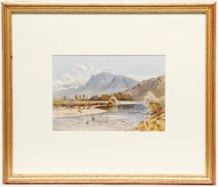 Arthur Tucker RBA (1864-1929) - Acquerello dei primi del Novecento, Fiume delle Highlands