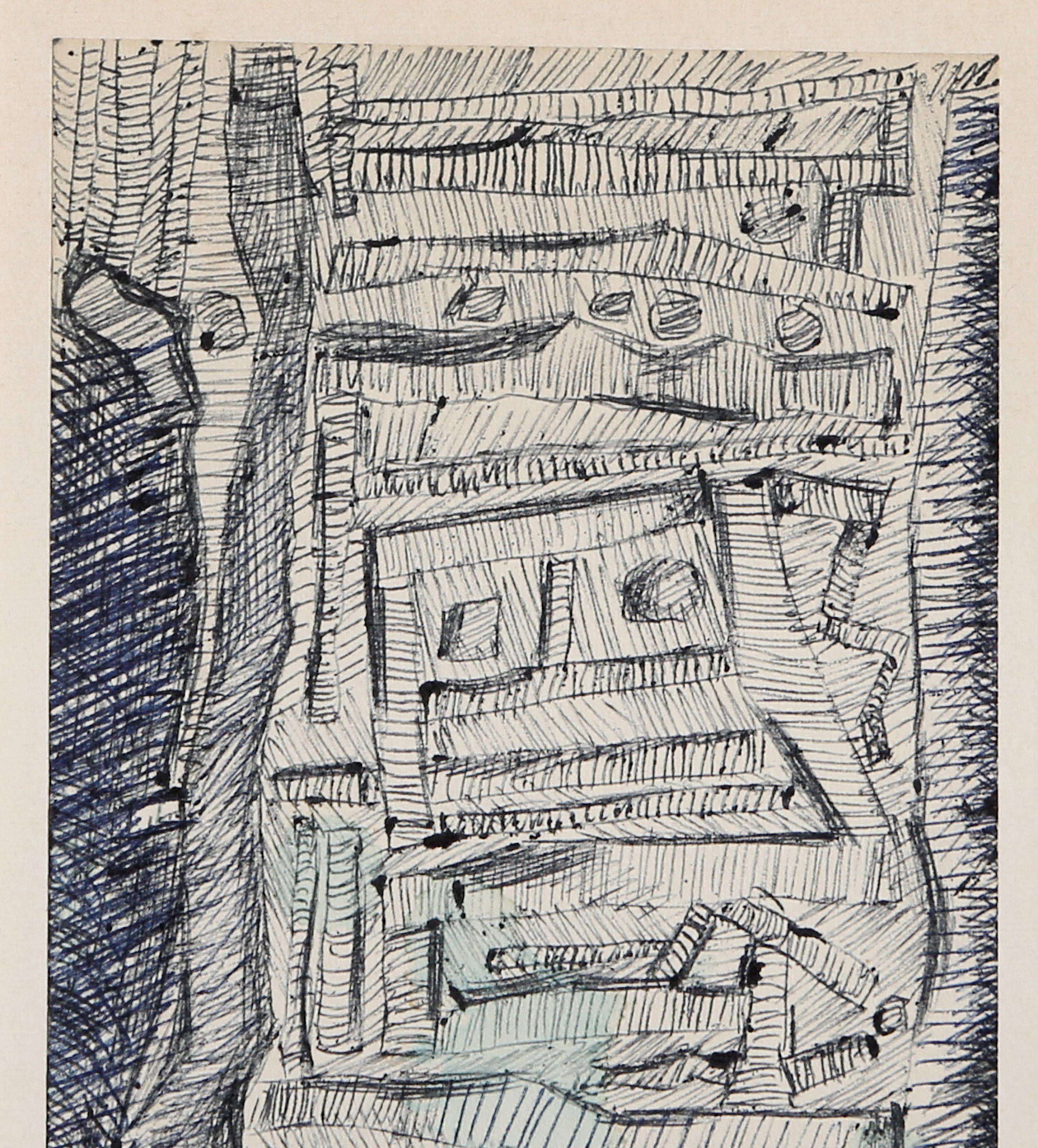 Labyrinth, Conceptual Ink Drawing by Genichiro Inokuma For Sale 1