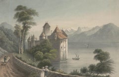 Thomas Remnant Charleton (1756-1849) - Watercolour, Chillon Castle