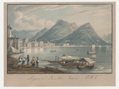 Thomas Remnant Charleton (1756-1849) - Aquarell, Luganer See