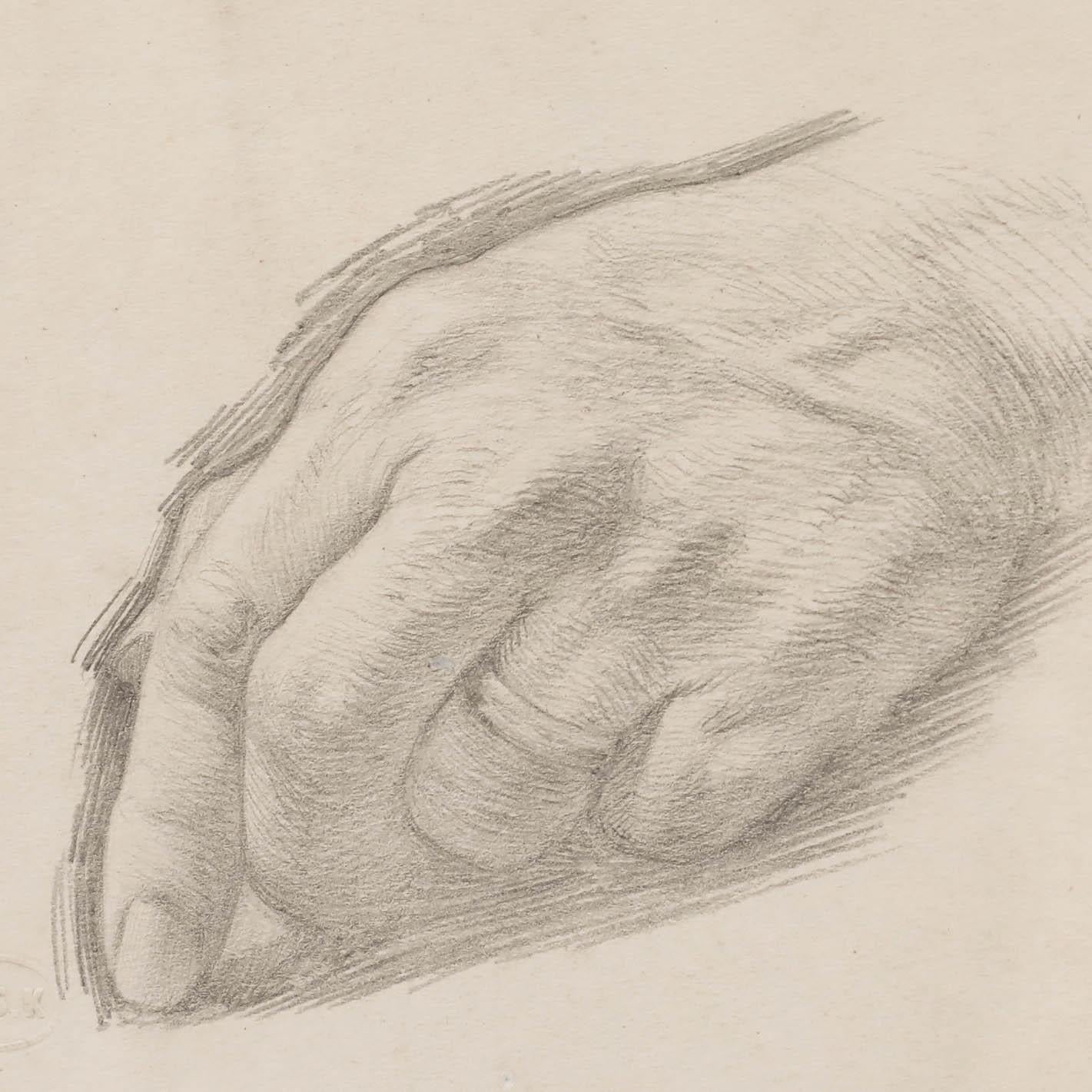 Edward Ridley (1883-1946) - Early 20th Century Graphite Drawing, Study of a Hand For Sale 3