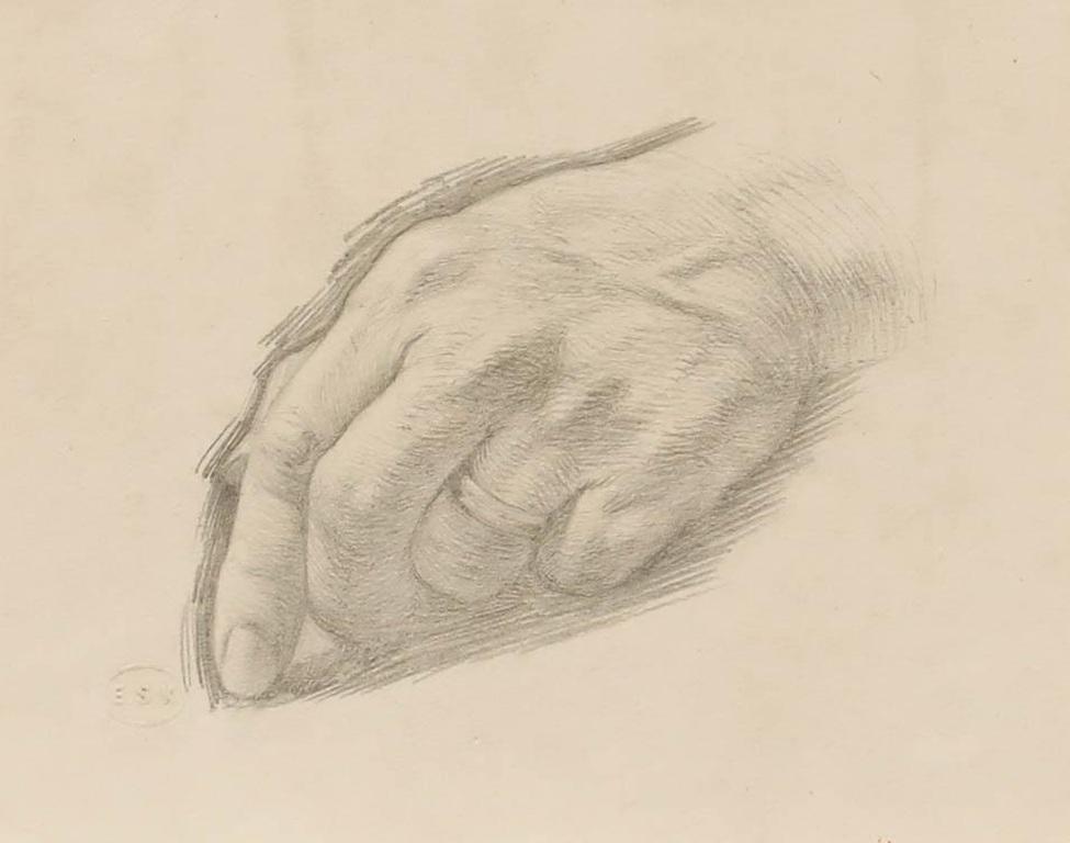 Edward Ridley (1883-1946) - Early 20th Century Graphite Drawing, Study of a Hand For Sale 1