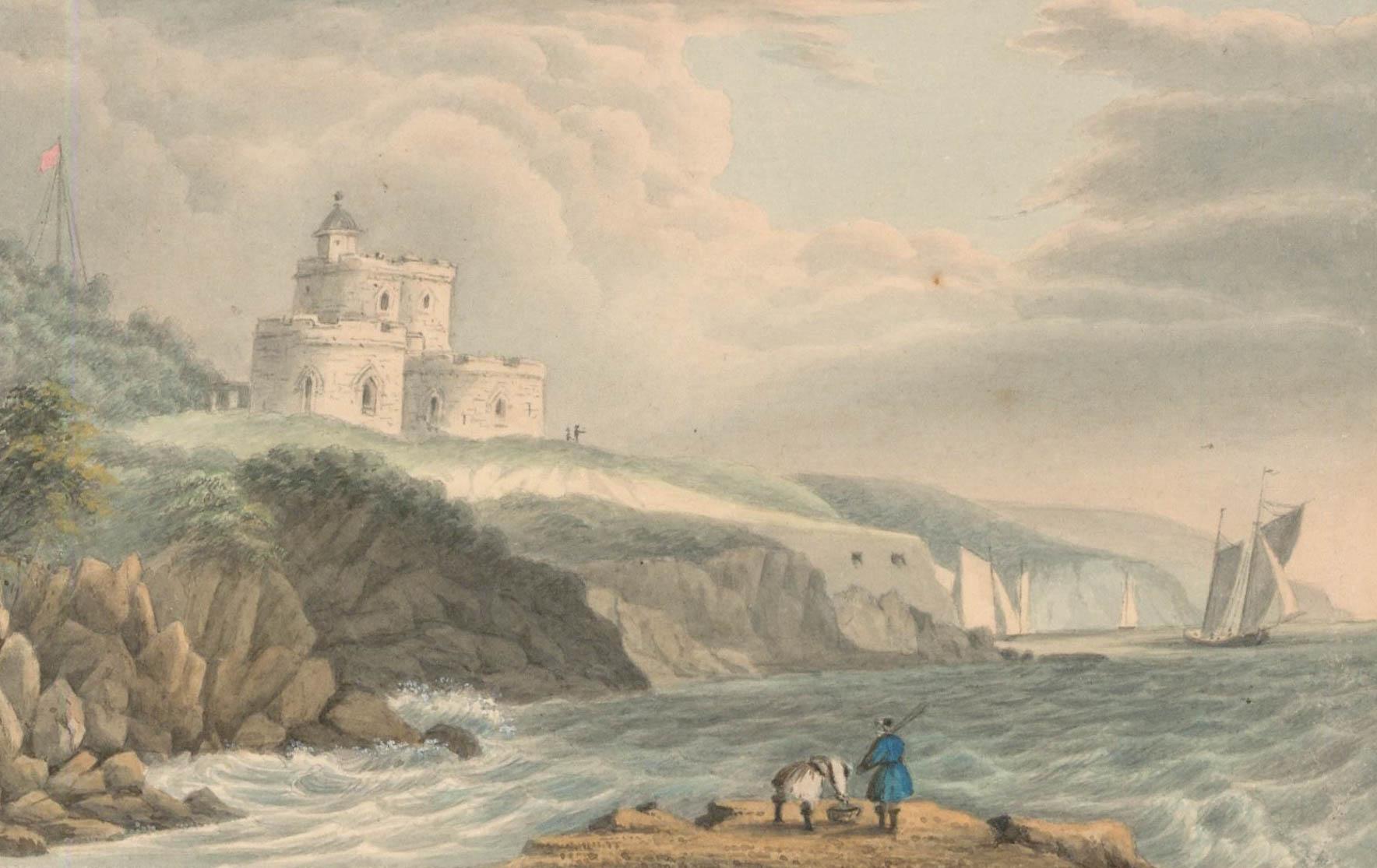 Thomas Remnant Charleton (1756-1849) - Watercolour, St Mawes Castle - Art by Unknown