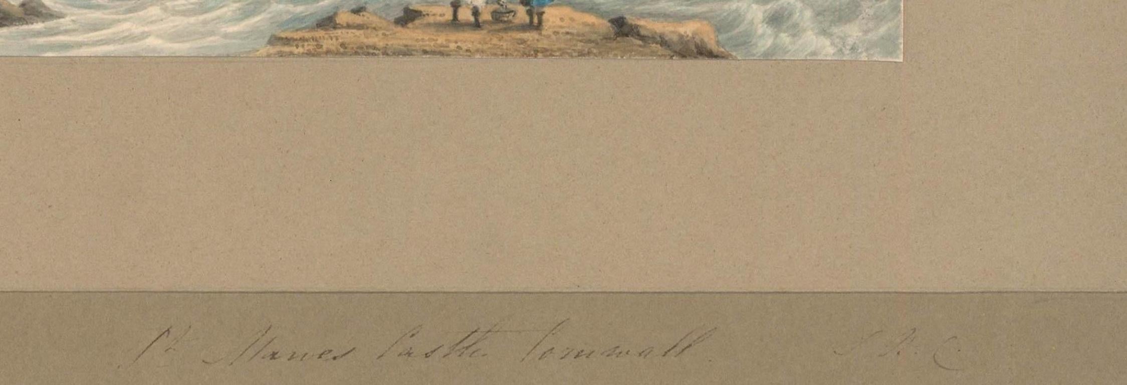A beautifully executed watercolour landscape depicting St. Mawes Castle in Cornwall. Charleton exquisitely captures the scenic coastline, castle, and sea vessels in the foreground. The work is signed with the artist's initials on the backing paper