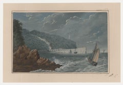Thomas Remnant Charleton (1756-1849) - Watercolour, Clovelly Bay