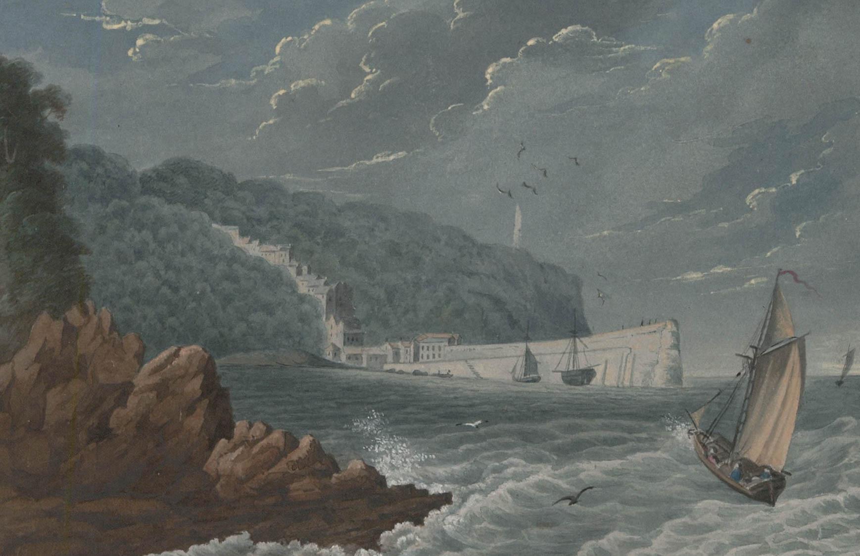 Thomas Remnant Charleton (1756-1849) - Watercolour, Clovelly Bay - Art by Unknown