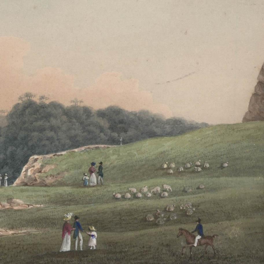 Thomas Charleton (1756-1849) - Aquarelle, Clifton Downing - Beige Landscape Art par Unknown