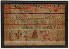 Framed Early 19th Century Georgian Needlework Sampler