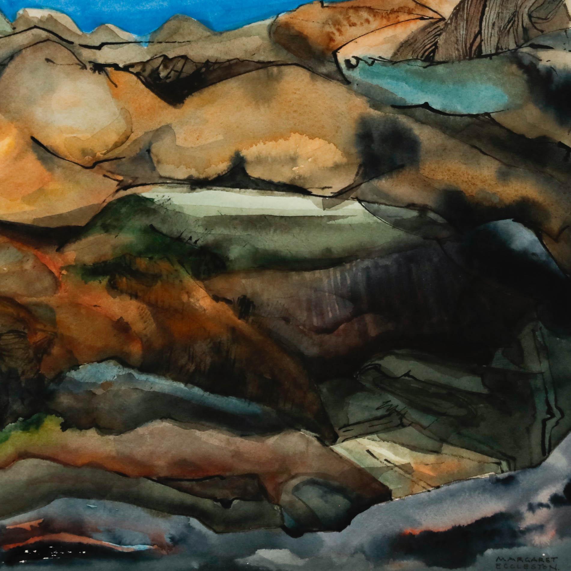 Penna e acquerello su carta. Firmato in basso a destra. Presentato in una cornice a calce con doppia montatura in cartoncino. Firmato e etichettato sul verso. Dimensioni dell'immagine: 30 x 39 cm.