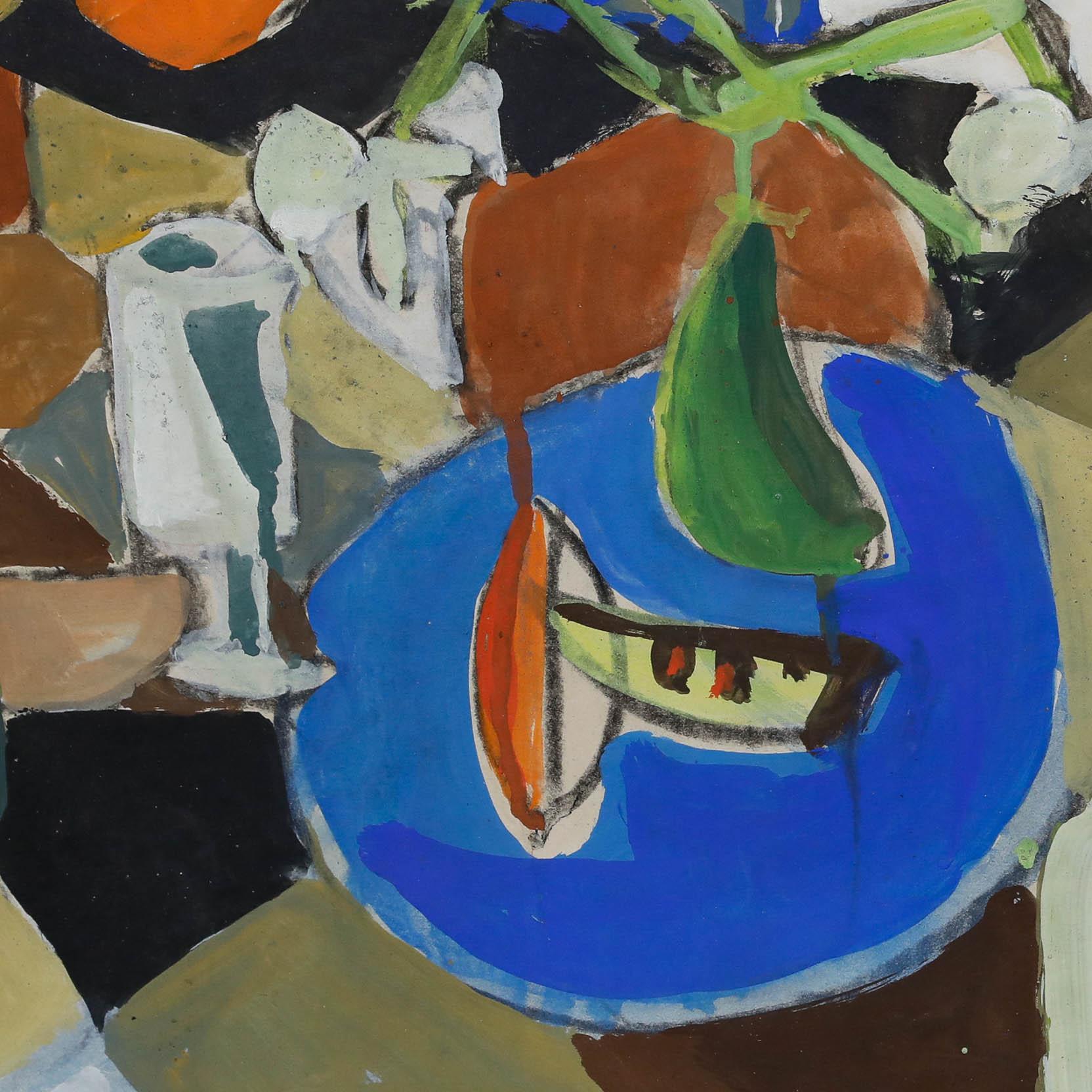 Christian Julia (1921-1991) - Gouache della metà del XX secolo, natura morta eclettica in vendita 1