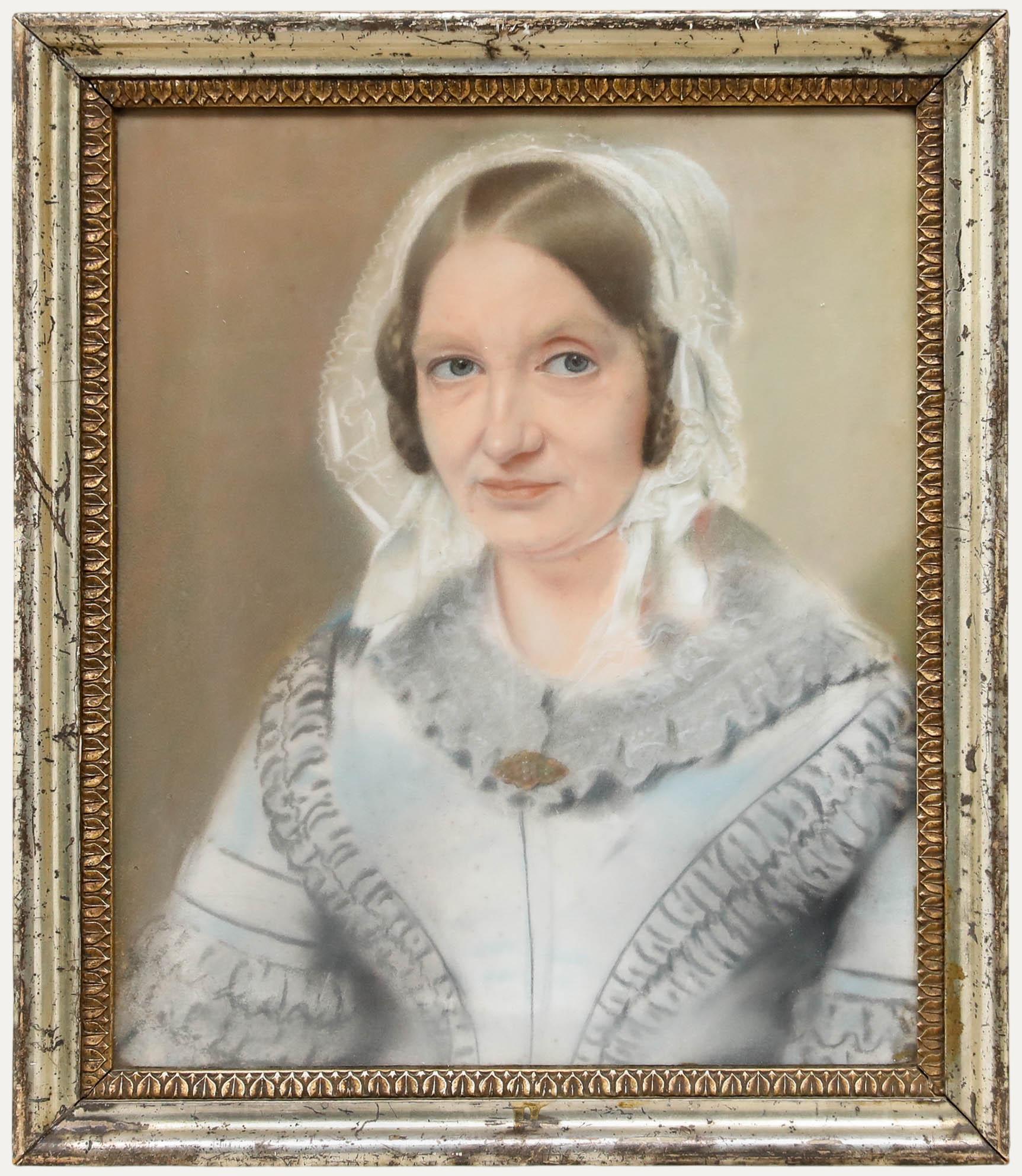 Pastel encadré du milieu du 19e siècle - Mme Hauptmann