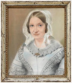 Framed Mid 19th Century Pastel - Mrs Hauptmann