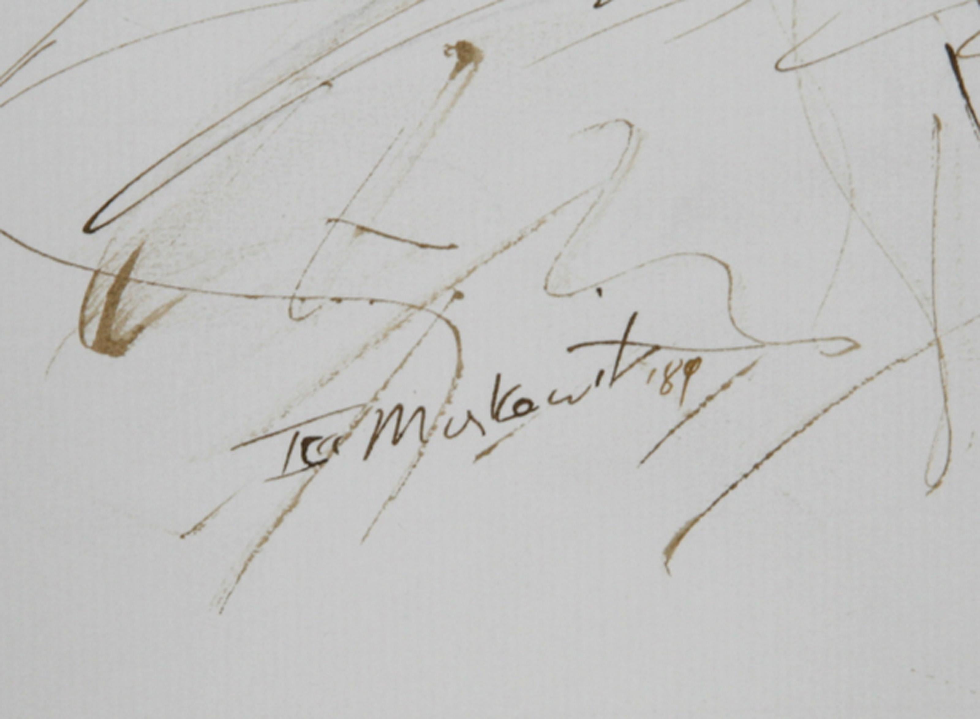 Artiste avec modèle, encre moderne sur papier d'Ira Moskowitz en vente 1
