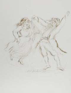 Dancing Couple - III, Modern Ink on Paper by Ira Moskowitz