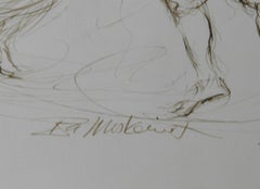 Dancing Couple - III, Modern Ink on Paper by Ira Moskowitz