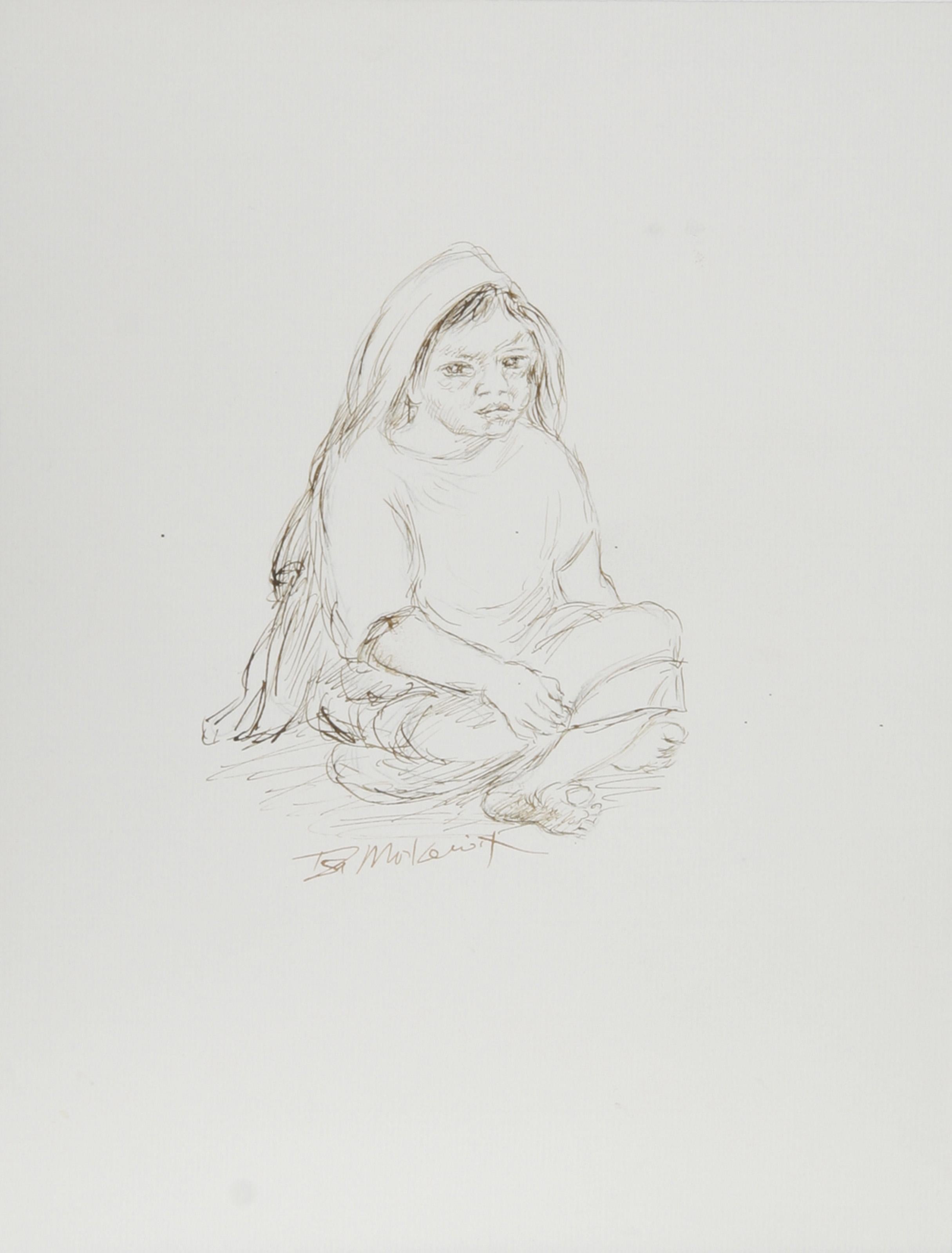 Child - II, encre moderne sur papier d'Ira Moskowitz