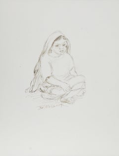 Child - II, encre moderne sur papier d'Ira Moskowitz