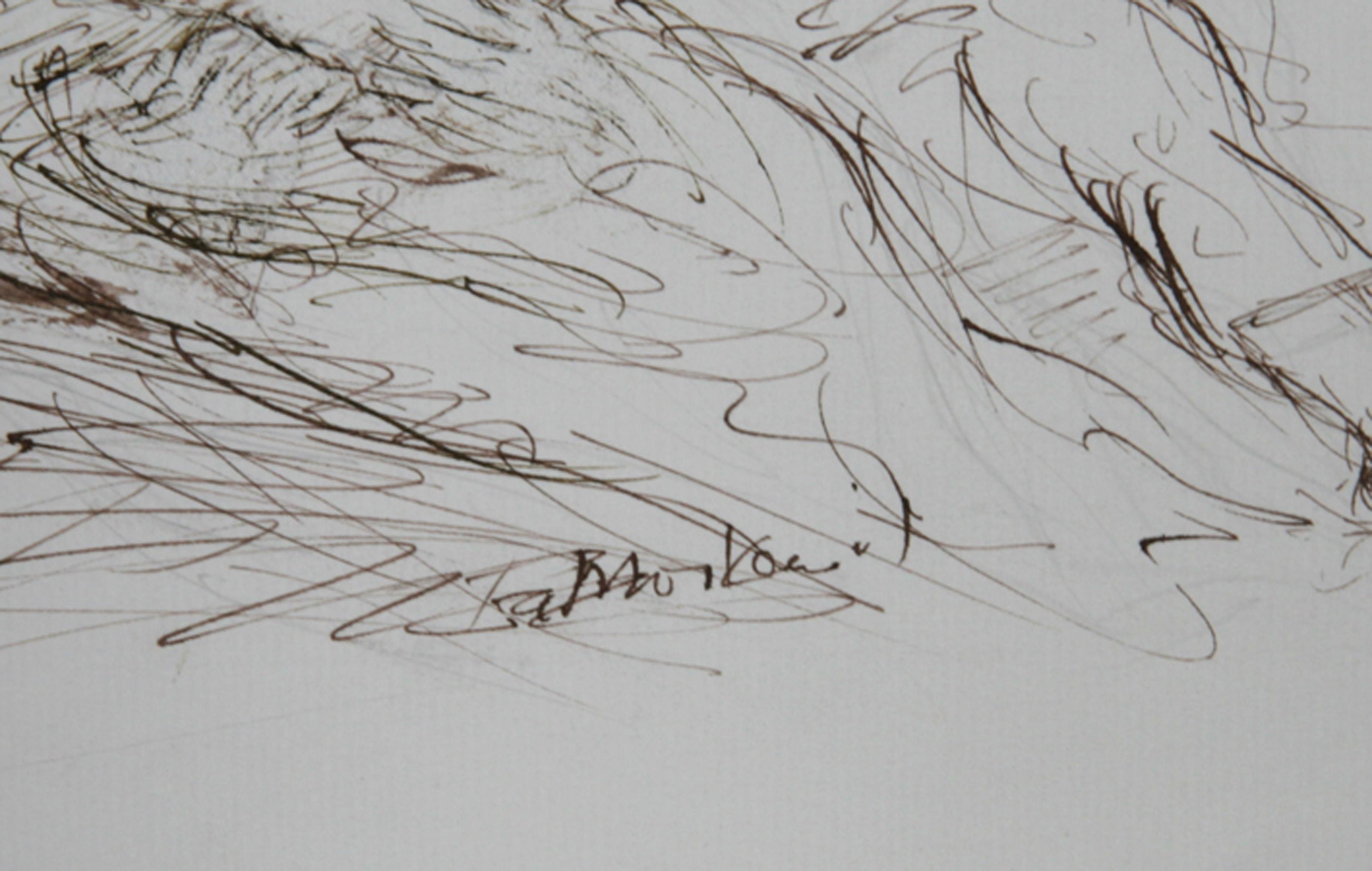 Mother and Child - II, Modern Ink on Paper by Ira Moskowitz For Sale 1